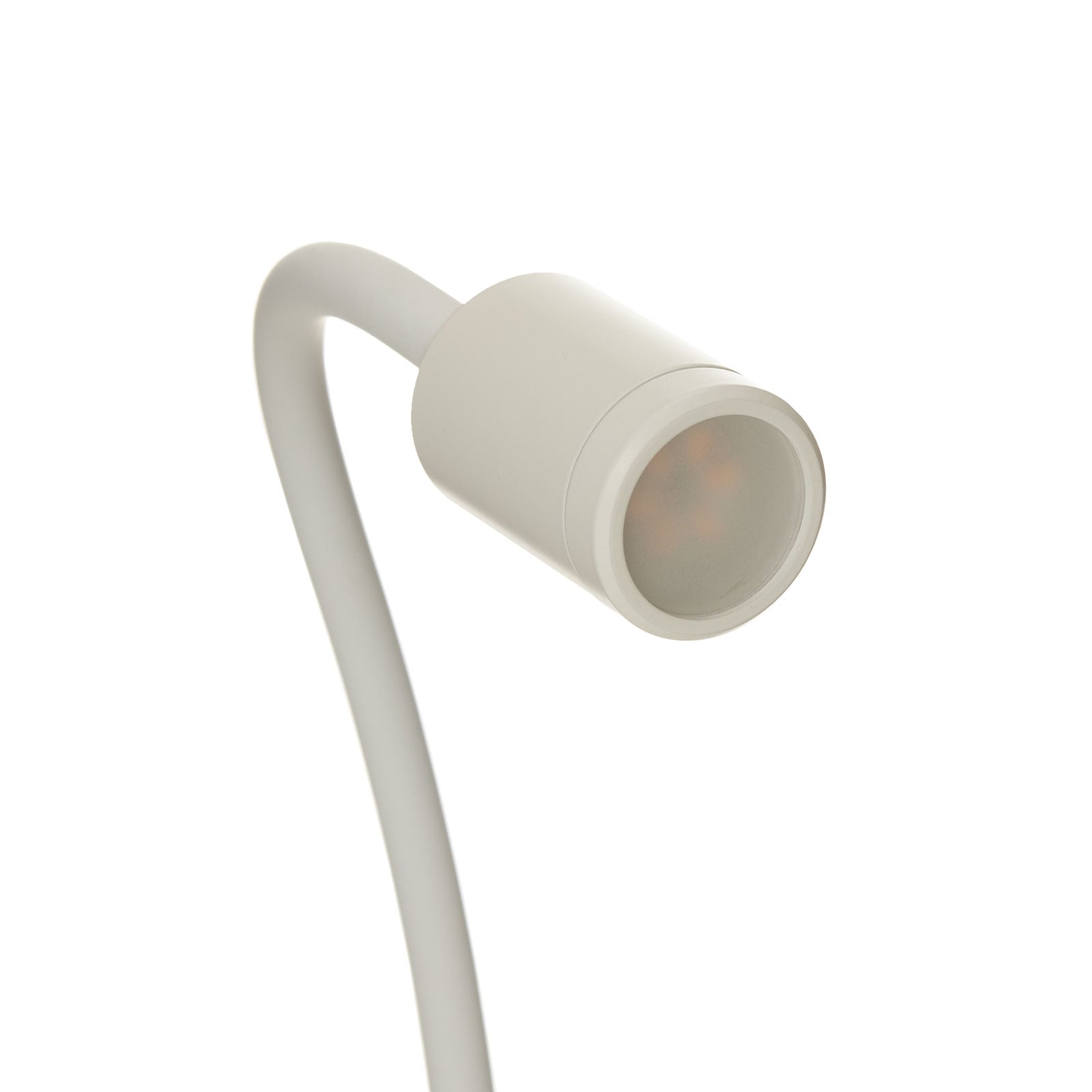 Sideprofil av LED vegglampe Focus fleksibel arm hvit 3W med bryter