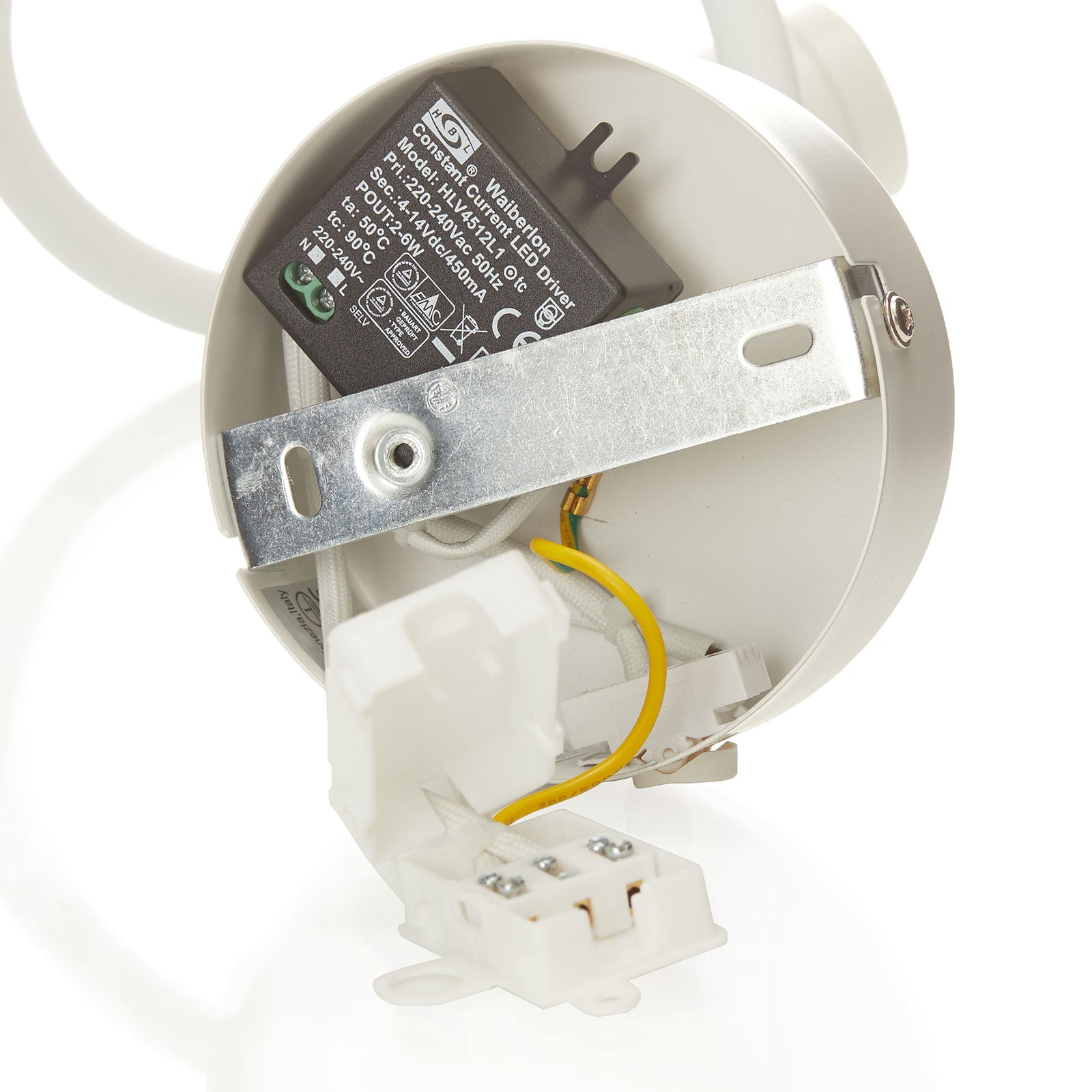 LED vegglampe Focus fleksibel arm hvit 3W med bryter med slukket lys