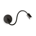 LED vegglampe Focus fleksibel arm svart 3W varmhvit forfra