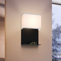 LED-vegglampe Galdakao tekstil svart/hvit med bryter forfra