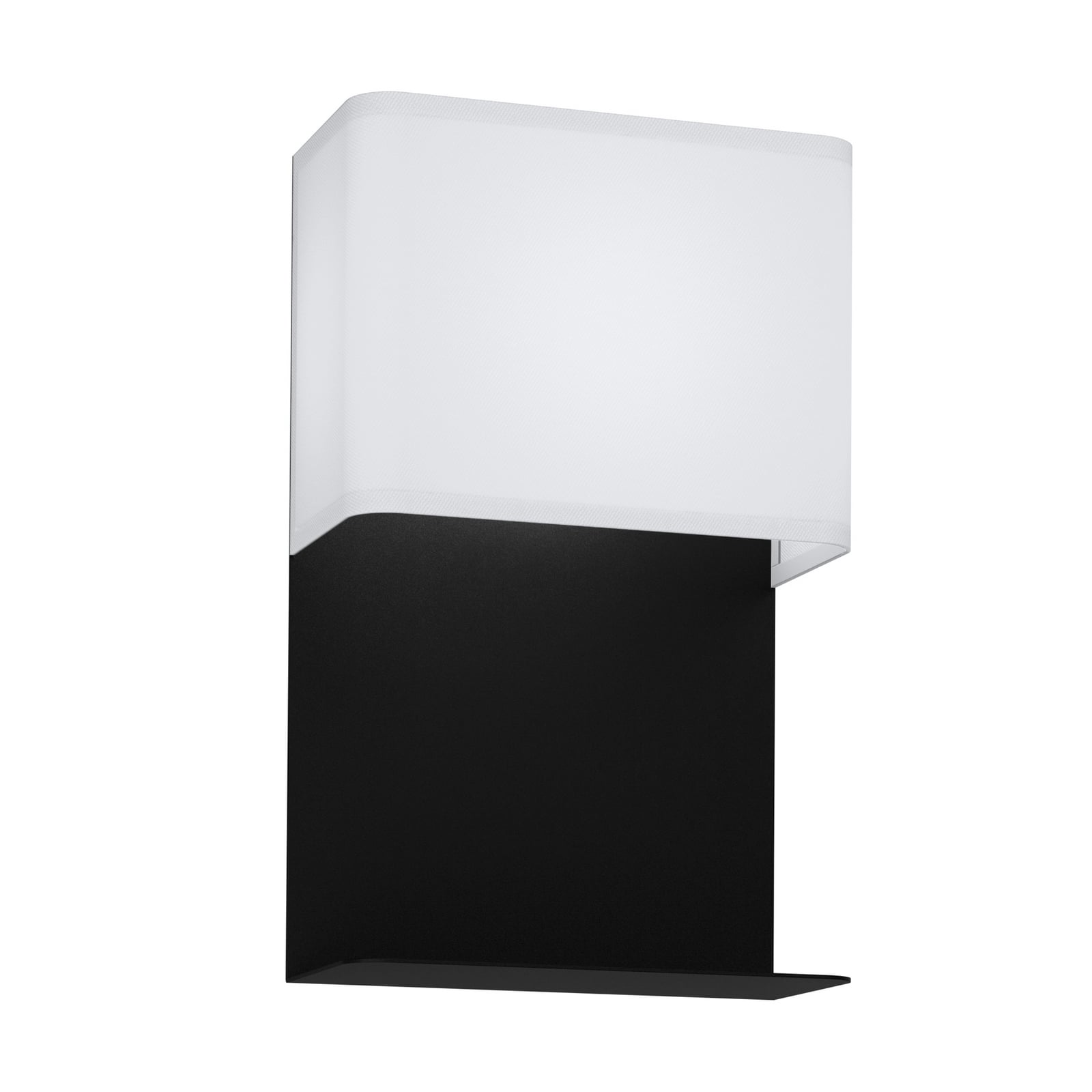 Montert LED-vegglampe Galdakao tekstil svart/hvit med bryter i rom