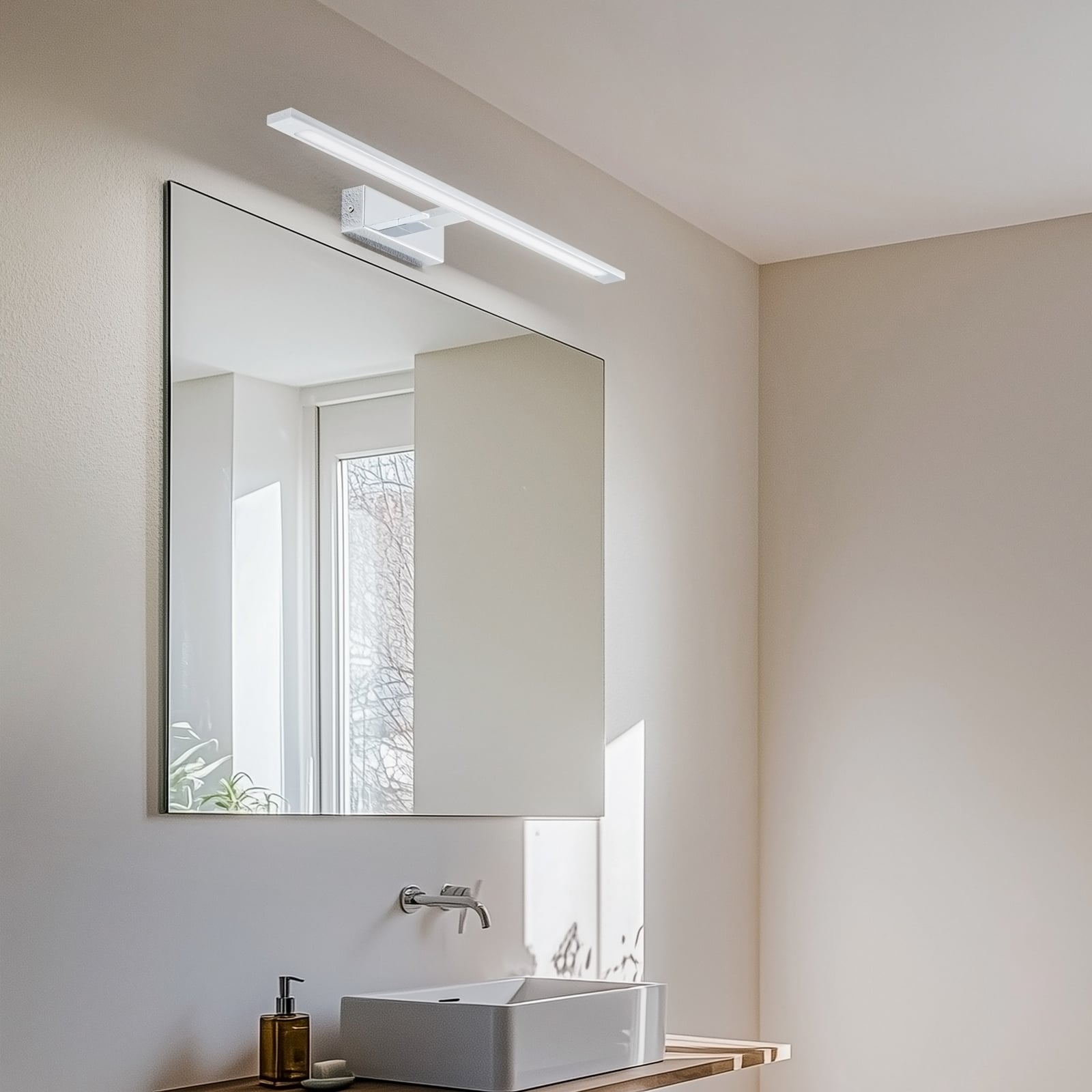 LED vegglampe Gallery krom 62 cm bakside