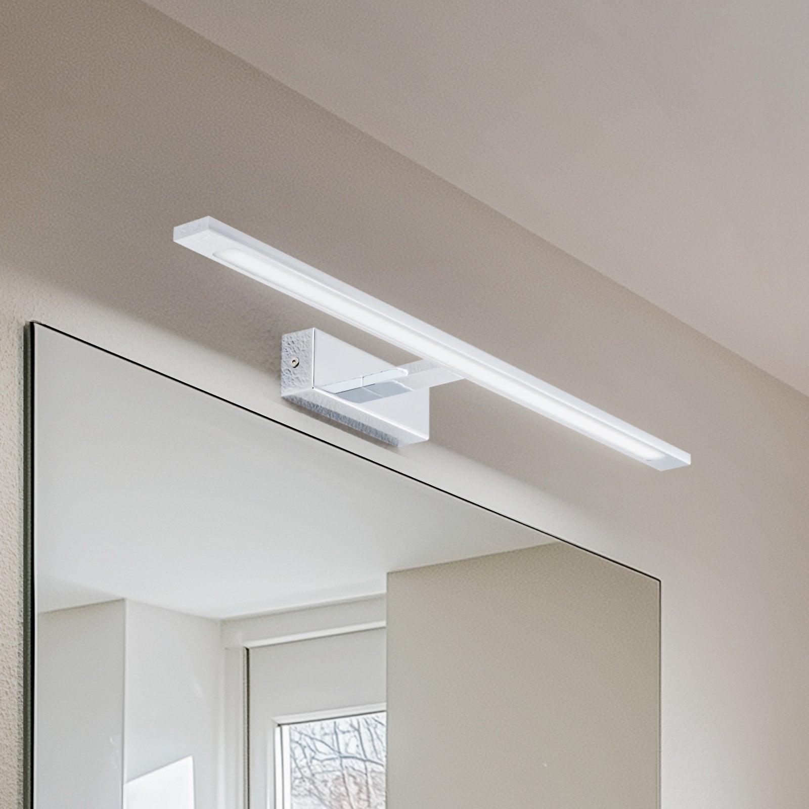 LED vegglampe Gallery krom 62 cm front
