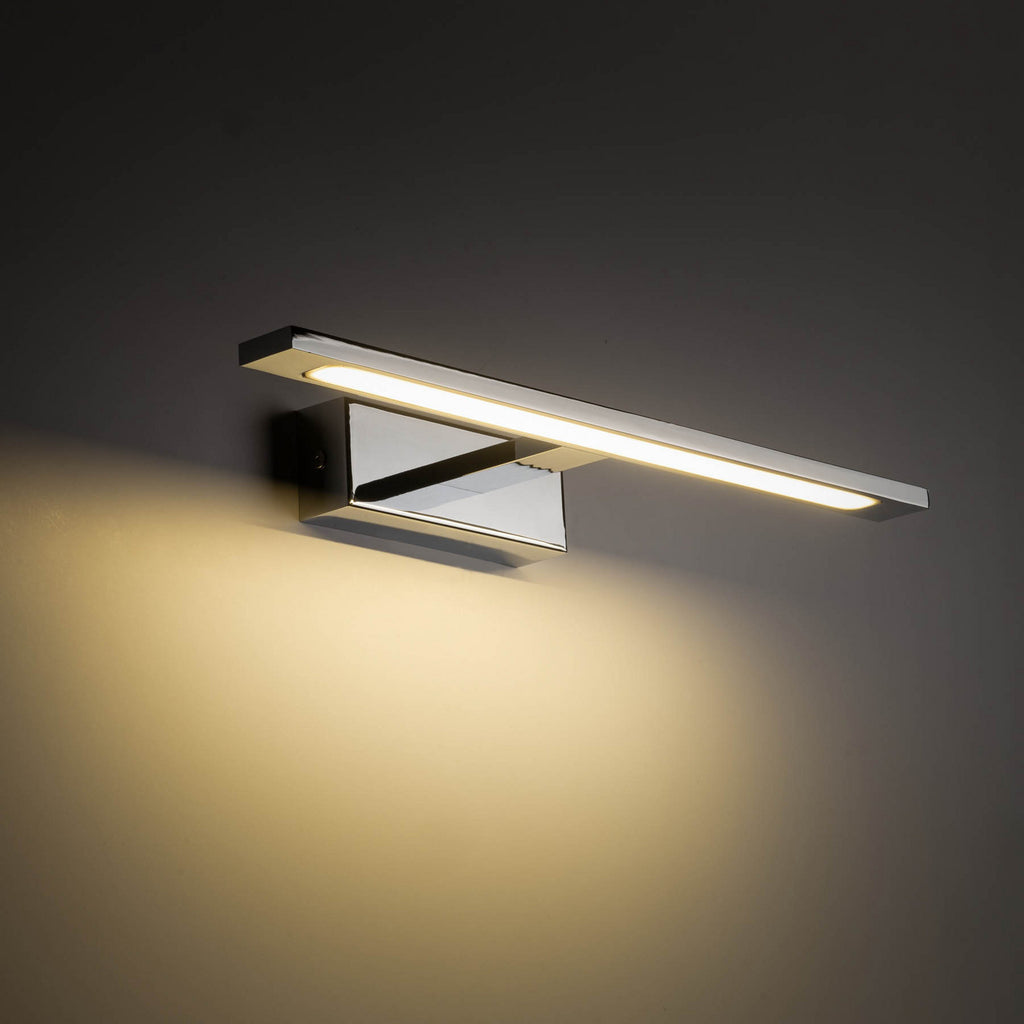 LED vegglampe Gallery krom metall design