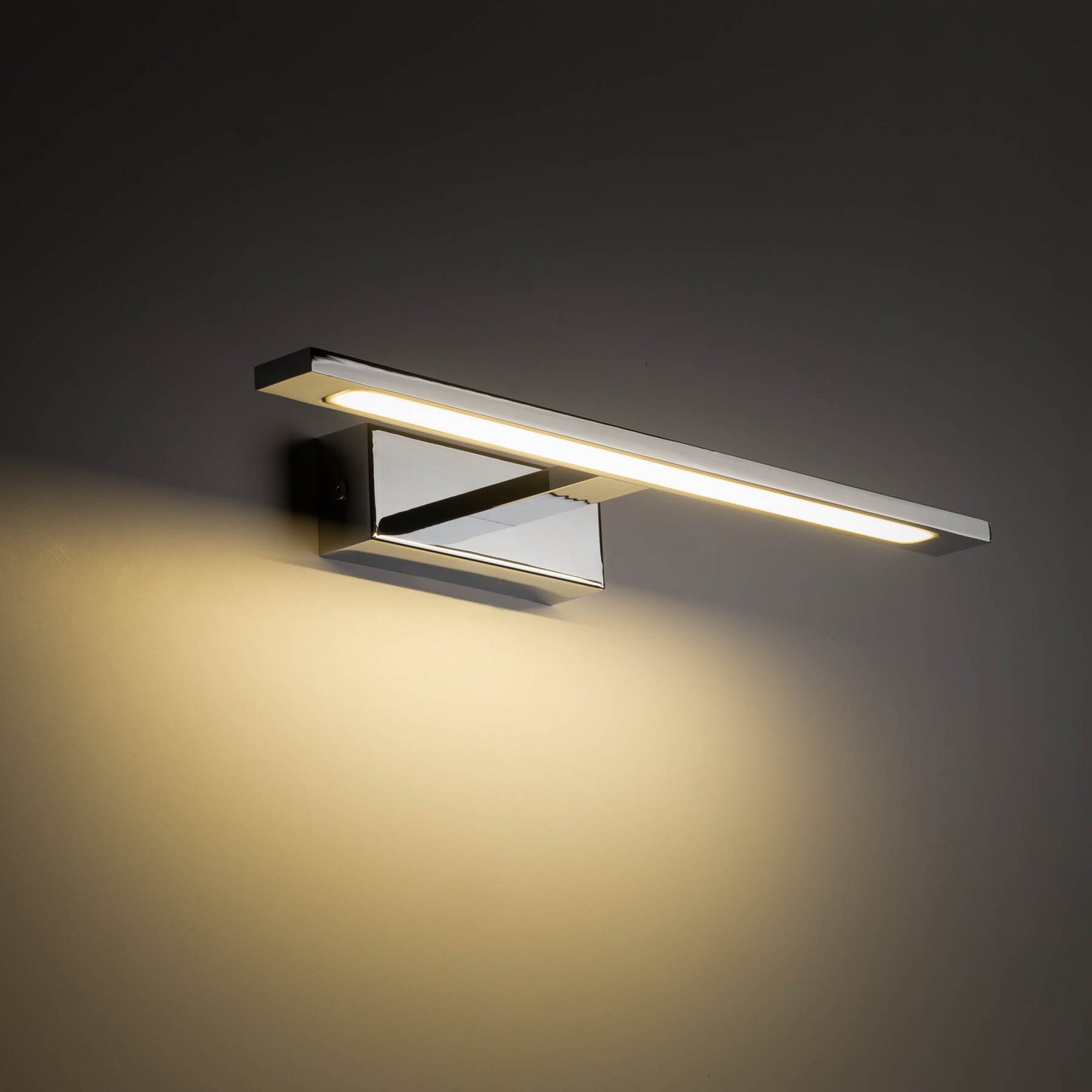 LED vegglampe Gallery krom metall design