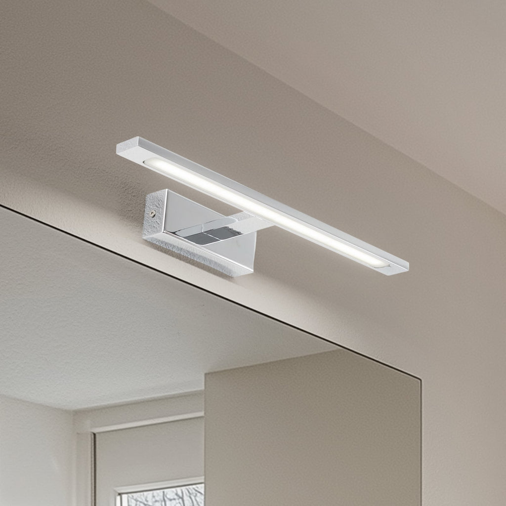 LED vegglampe Gallery krom metall forfra