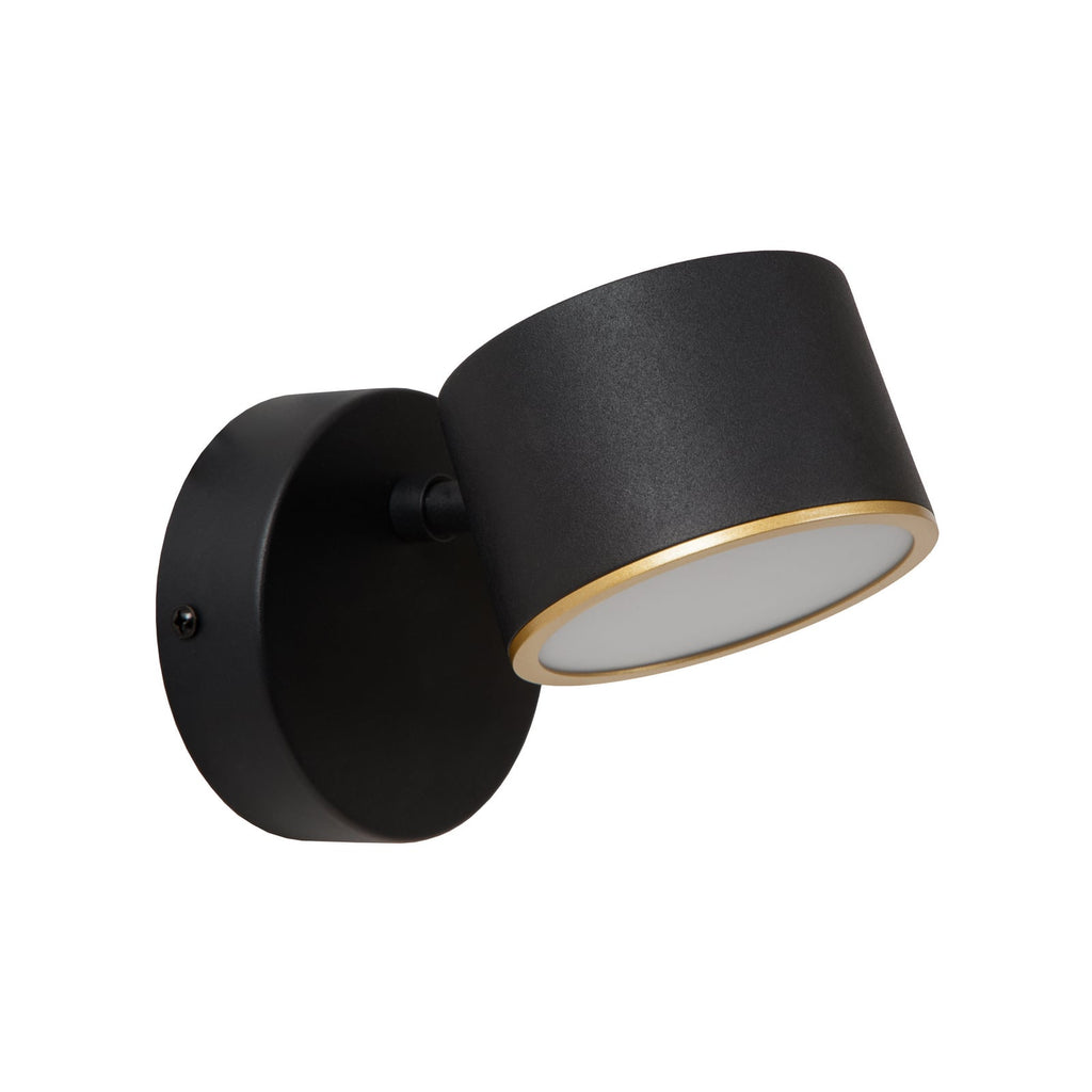 LED vegglampe Gian svart metall dimbar berøringsdimmer forfra