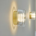 LED vegglampe Glow dimbar gull klar akryl Ø16 cm forfra
