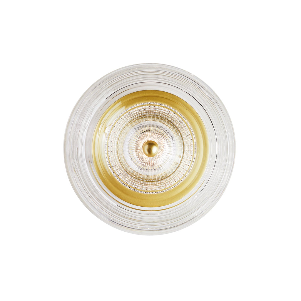 Detaljbilde av LED vegglampe Glow dimbar gull klar akryl Ø16 cm