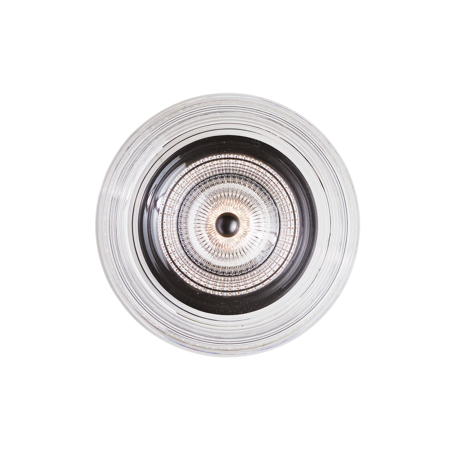LED vegglampe Glow dimbar svart akryl Ø16 cm forfra