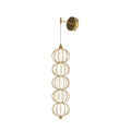 LED vegglampe Golden Cage høydejusterbar gull/hvit forfra
