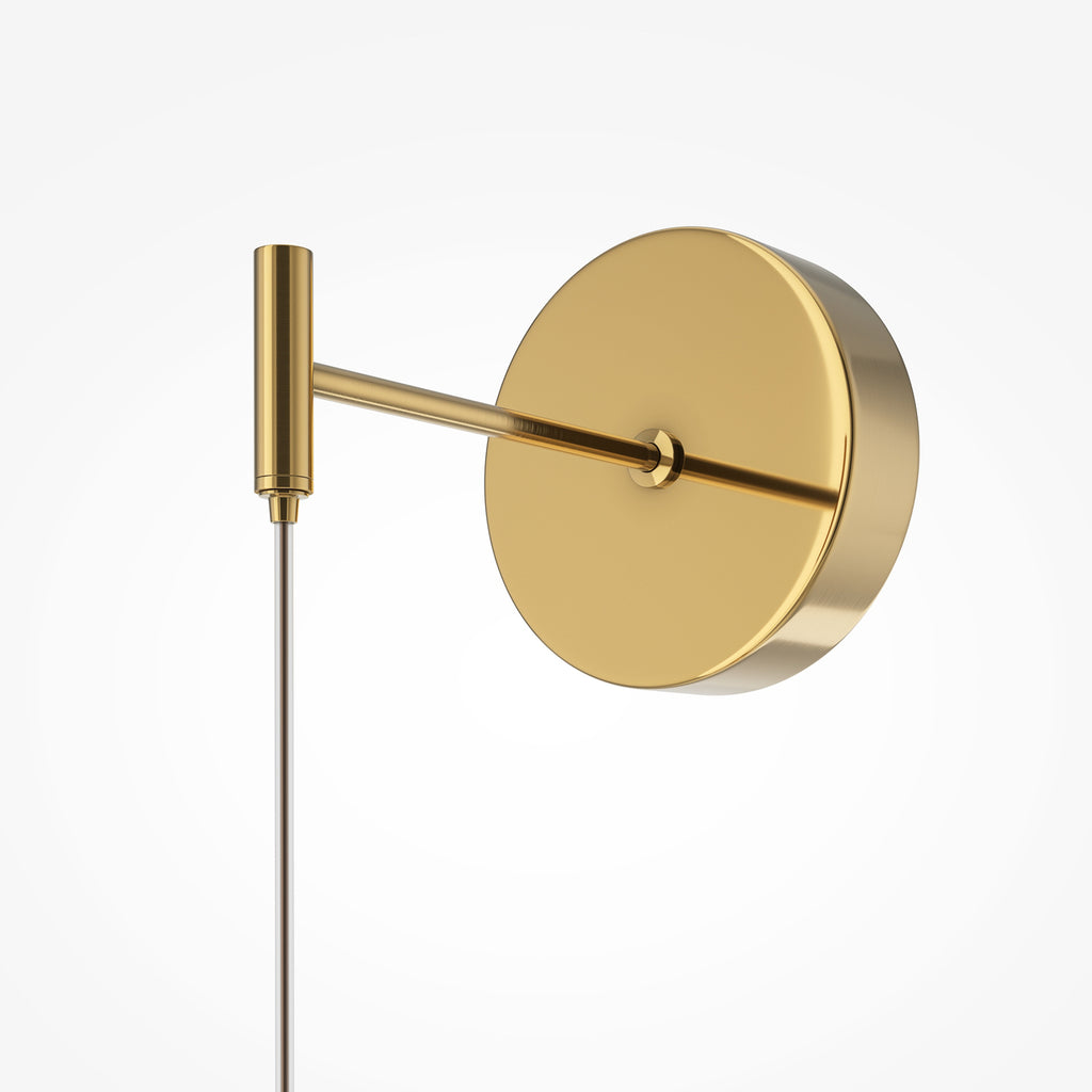 LED vegglampe Golden Cage høydejusterbar gull/hvit detalj