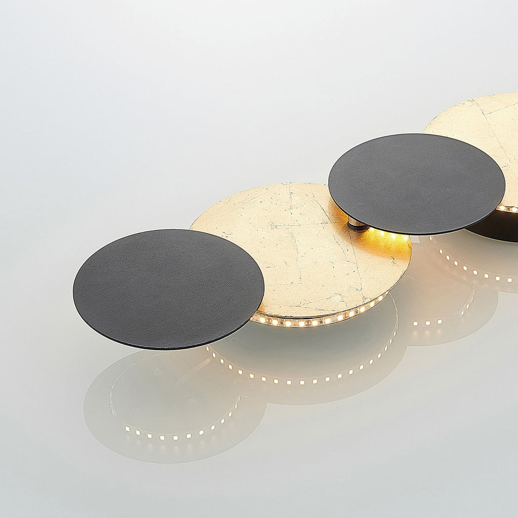 LED vegglampe Grazyna svart/gull 5-lys vinklet