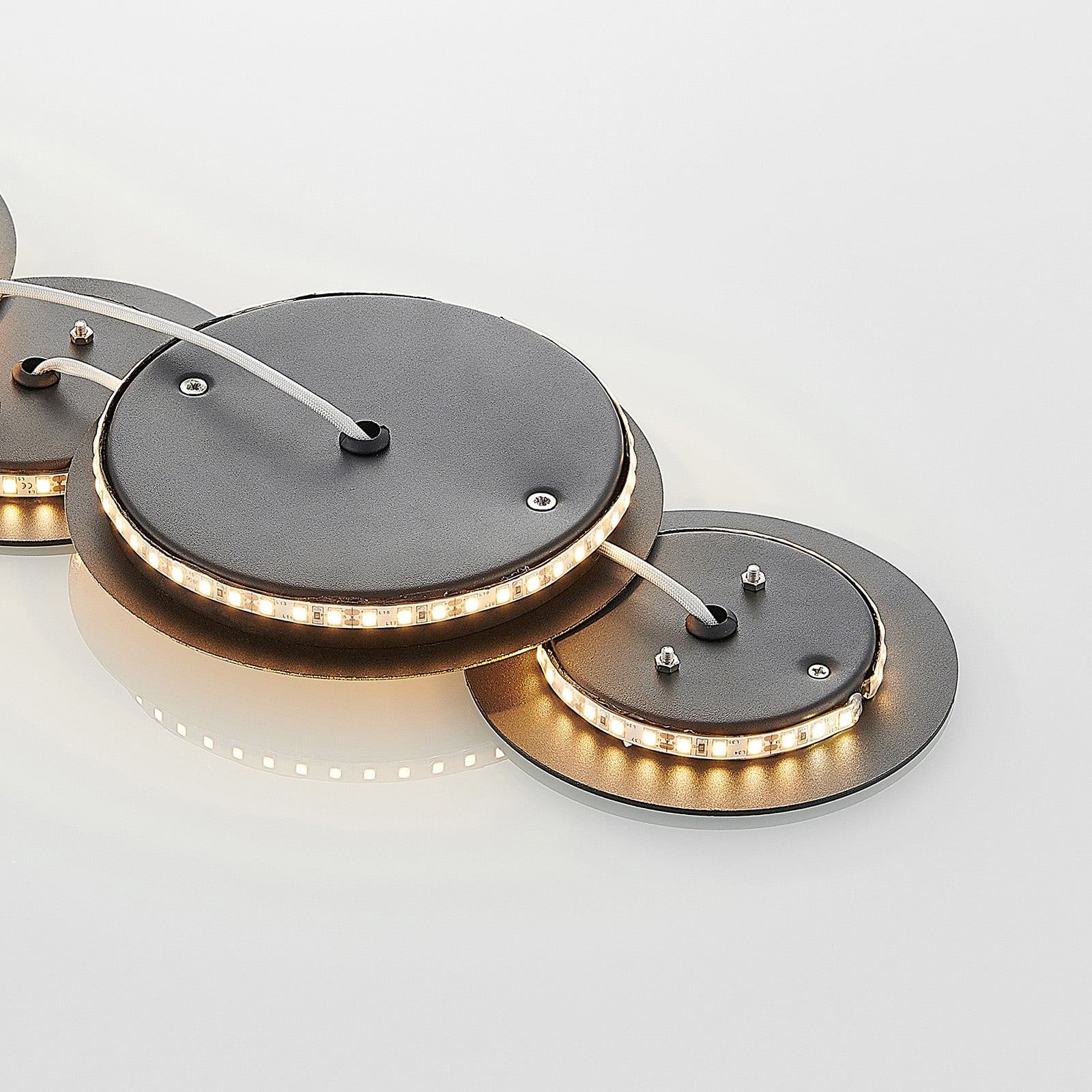 LED vegglampe Grazyna svart/gull 5-lys oppheng