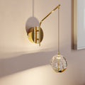 LED vegglampe Hayley gullfarget glass kuleformet forfra