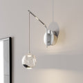 LED vegglampe Hayley krom glass 34 cm fra forfra