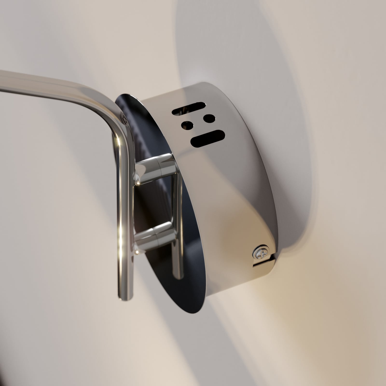Detalj av klart glass på LED vegglampe Hayley krom