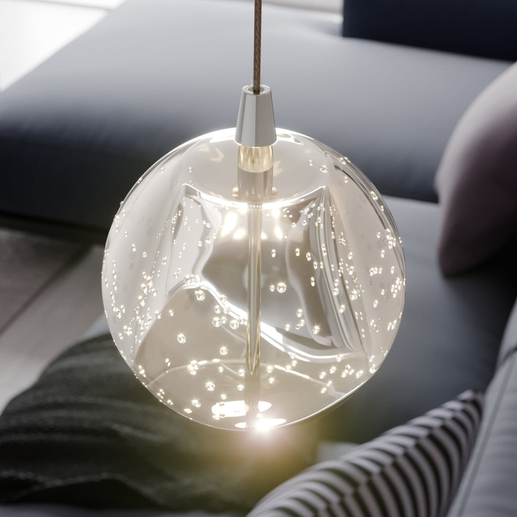 Nærbilde av kromarm på LED vegglampe Hayley