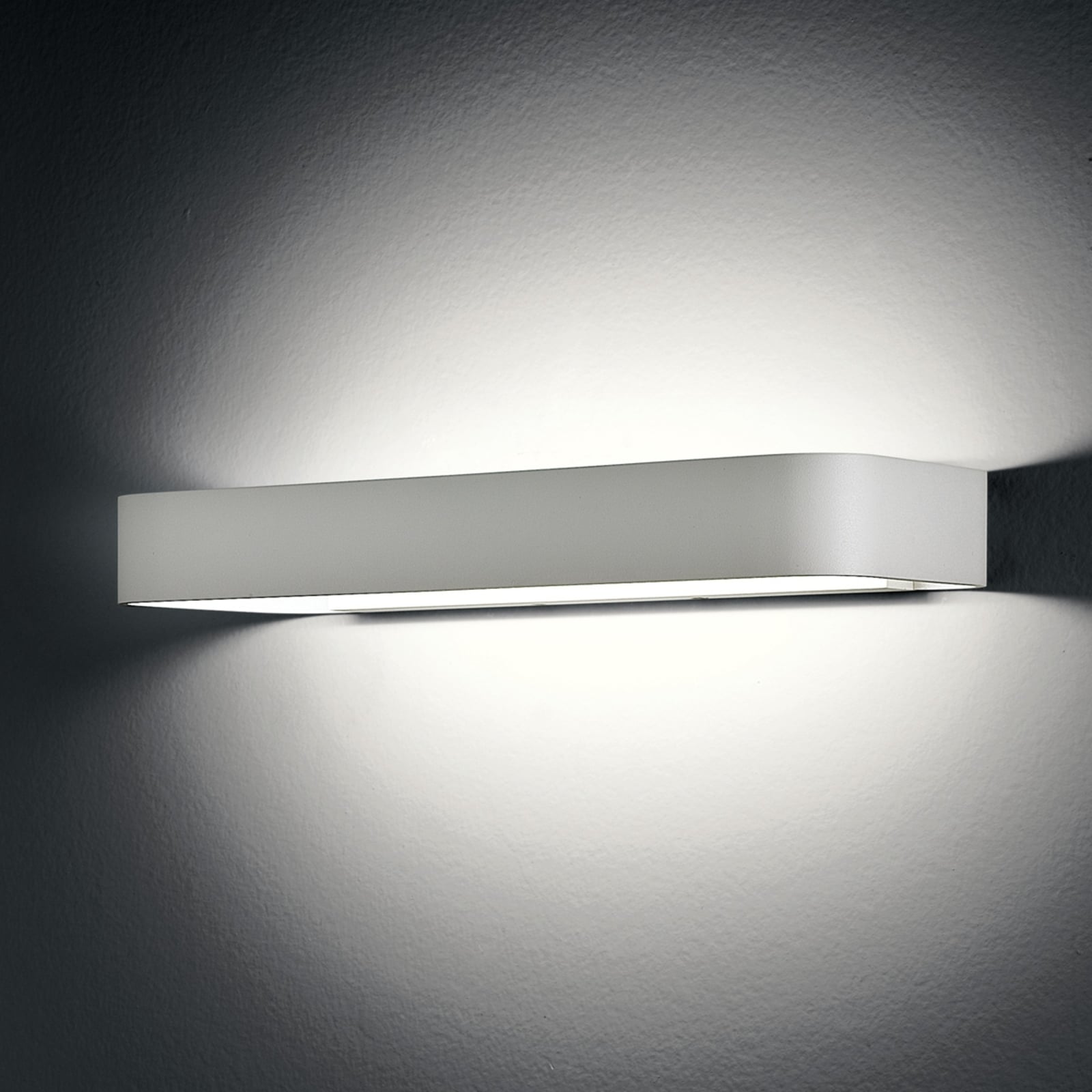 LED-vegglampe Henry hvit aluminium 40 cm forfra
