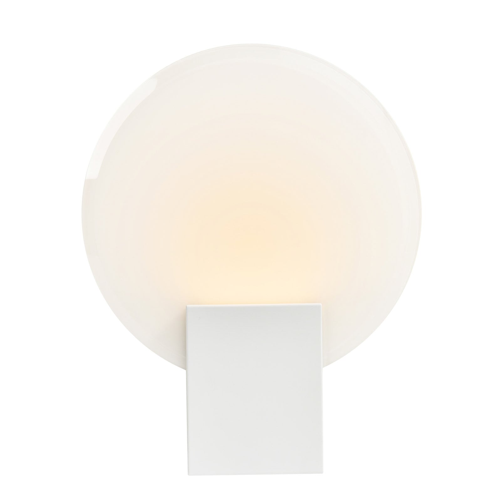 LED vegglampe Hester dimbar hvit glass IP44 Ø20 cm bakside
