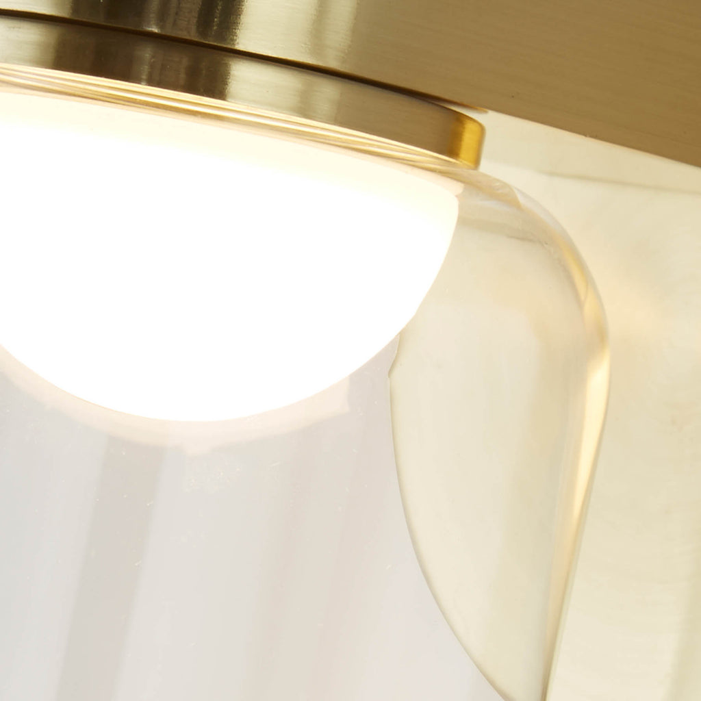 LED vegglampe Highball messing glass IP44 16 cm montert