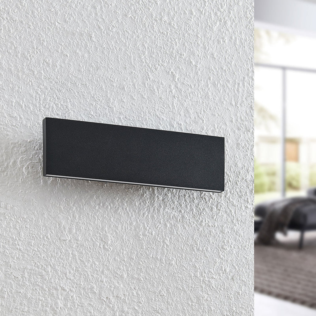 LED vegglampe Ignazia opp og ned dimbar svart 28 cm detalj