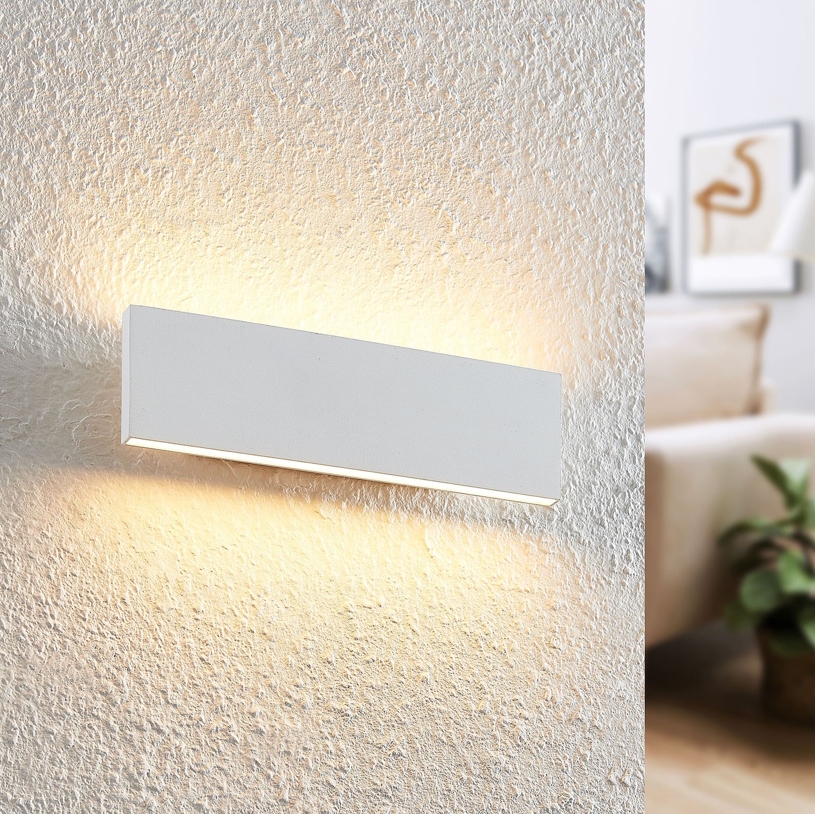 LED vegglampe Ignazia opp og ned hvit 28 cm forfra