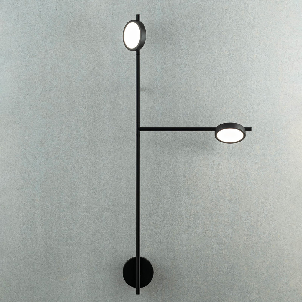 LED vegglampe Igram 2-lys dimbar svart 94 cm høy bakside