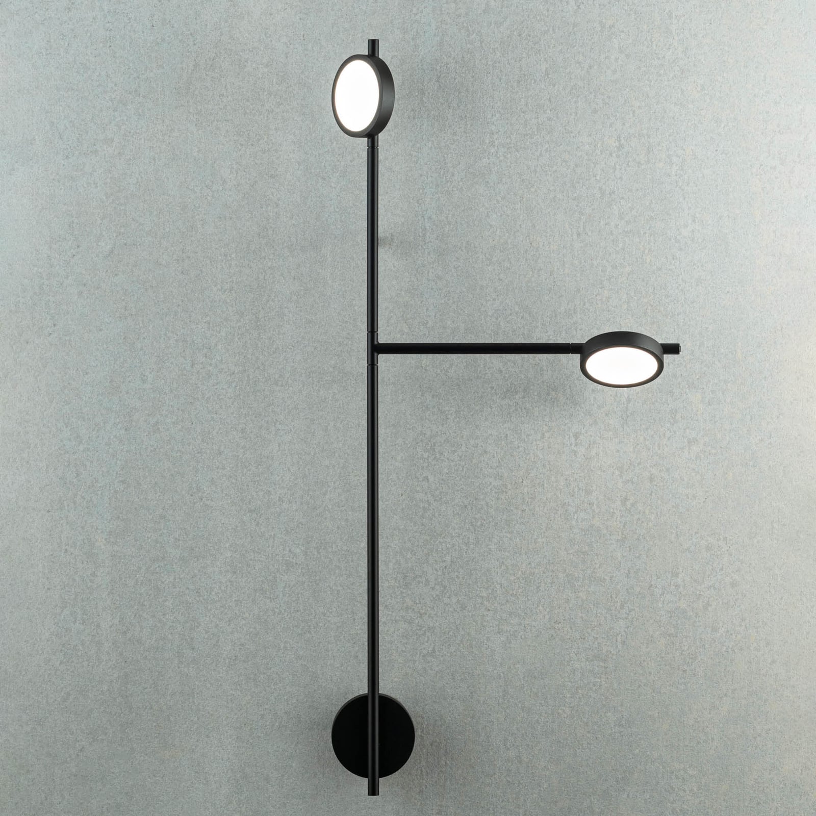 LED vegglampe Igram 2-lys dimbar svart 94 cm høy bakside