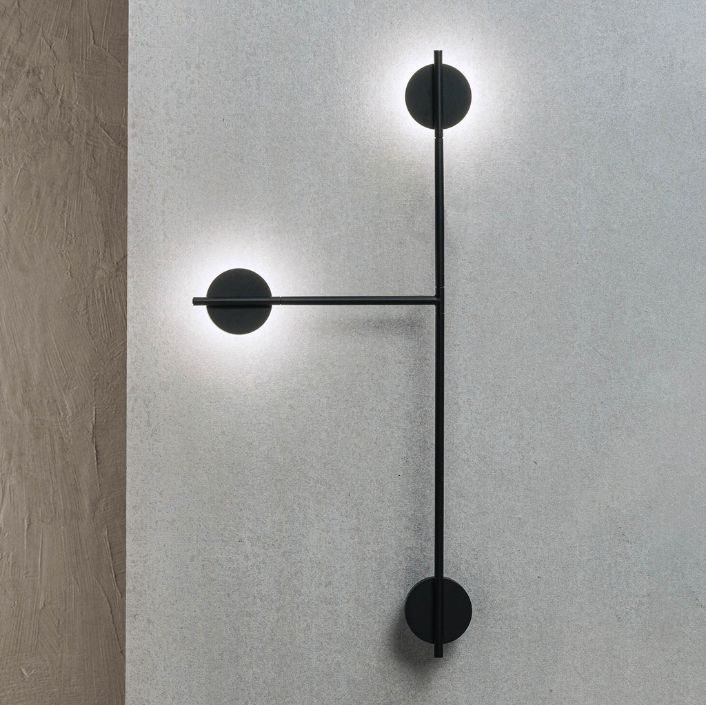 LED vegglampe Igram 2-lys dimbar svart 94 cm høy justerbart hode