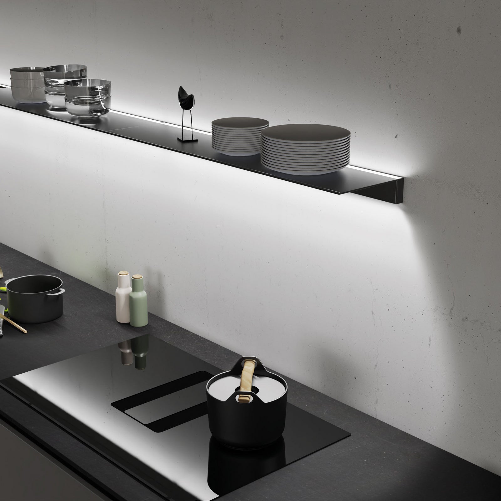 LED vegglampe Intero-Line opp og ned CCT dimbar 120 cm svart bakside
