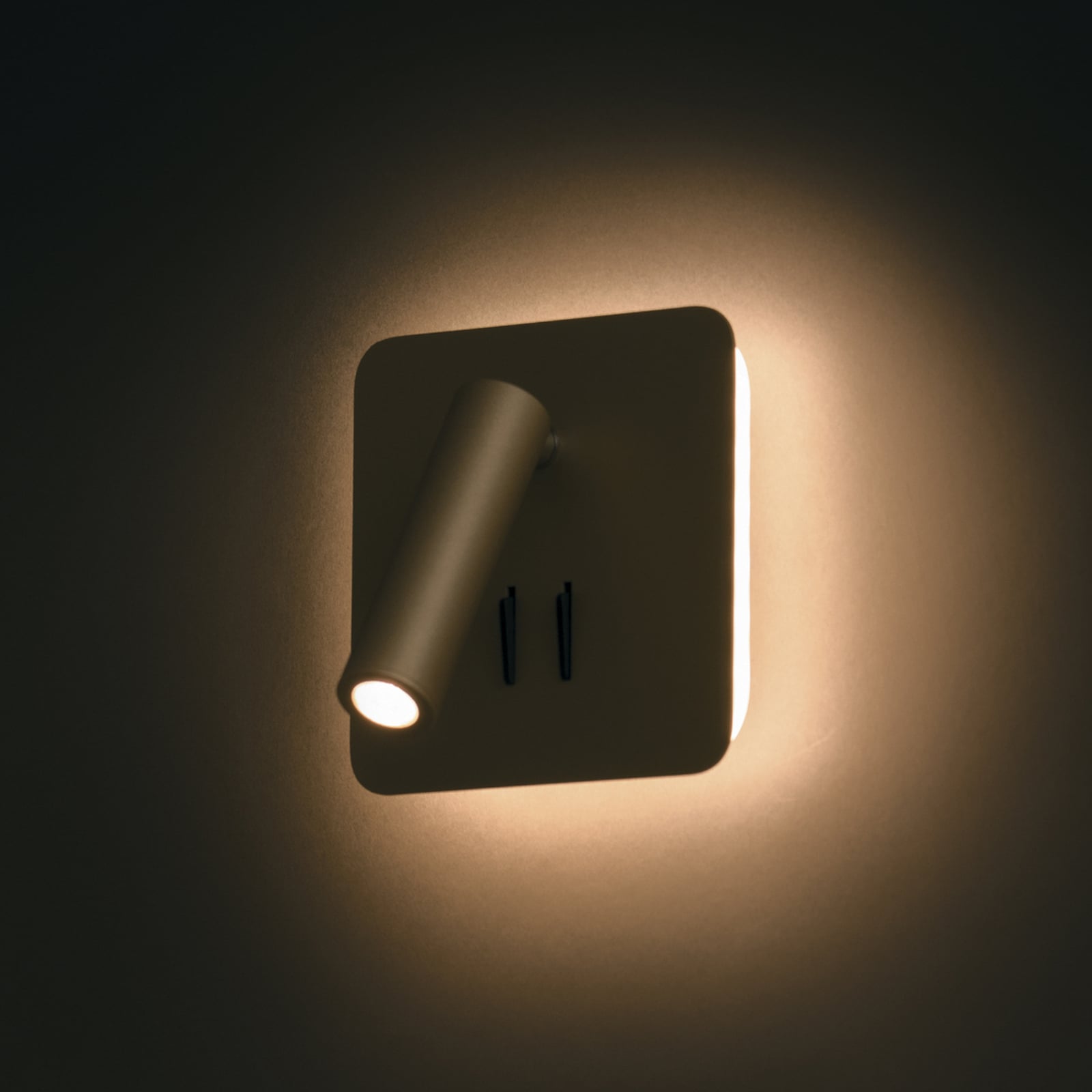 LED vegglampe Ios 176 firkantet svart aluminium detalj