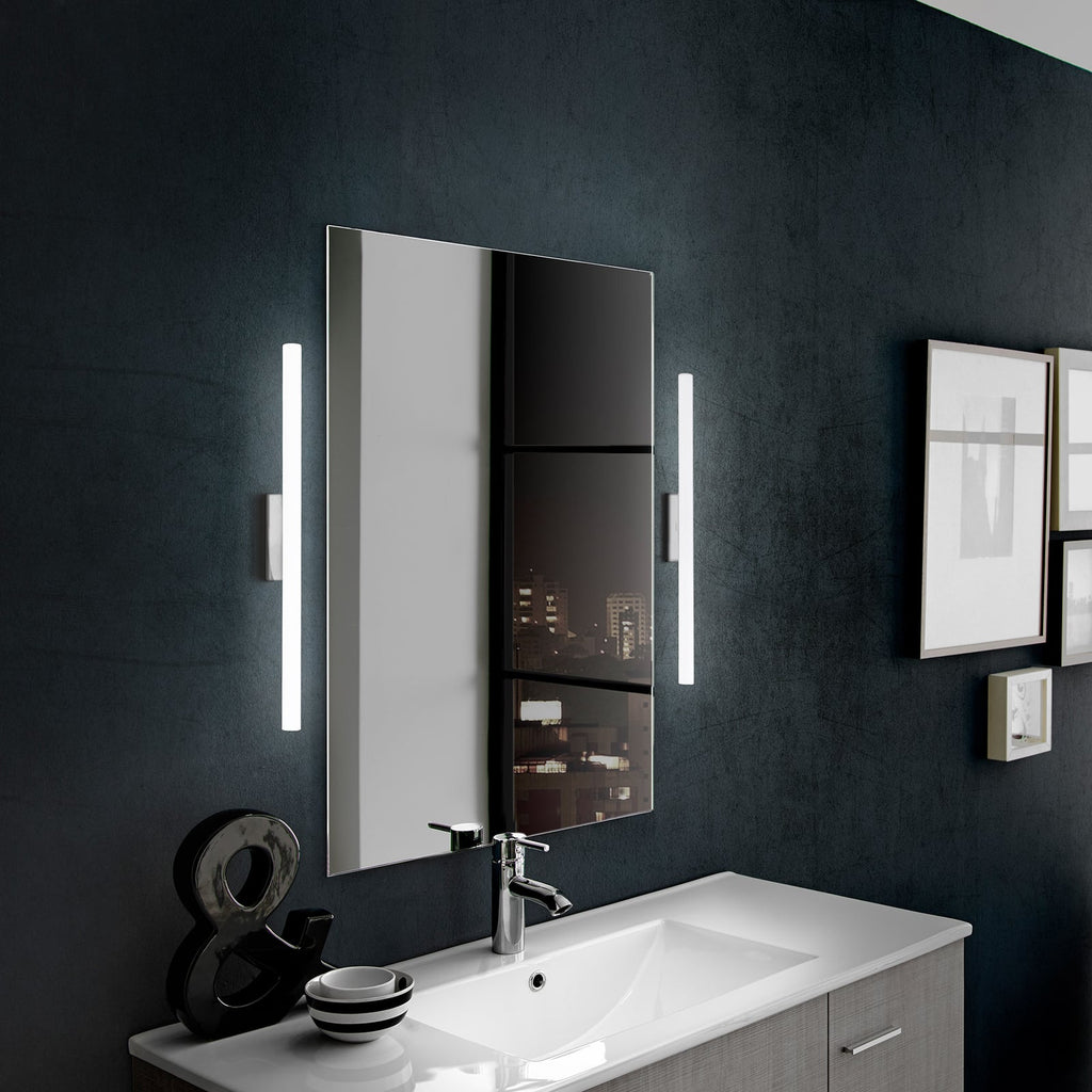 LED vegglampe Irene rund krom 50 cm 5700K IP44 detalj nærbilde