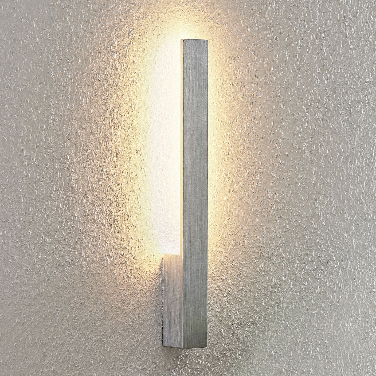 LED vegglampe Ivano aluminium børstet 43 cm forfra
