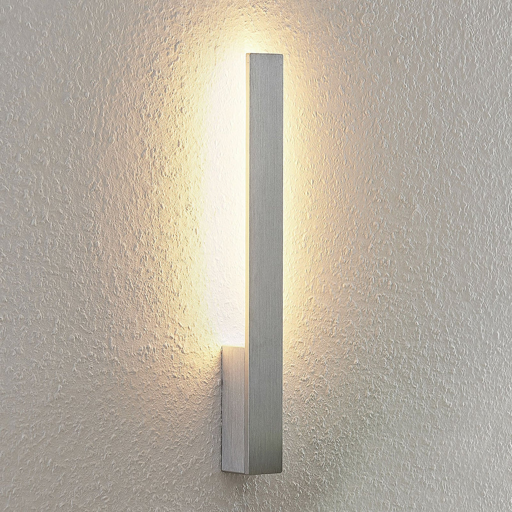 LED vegglampe Ivano aluminium børstet 43 cm forfra