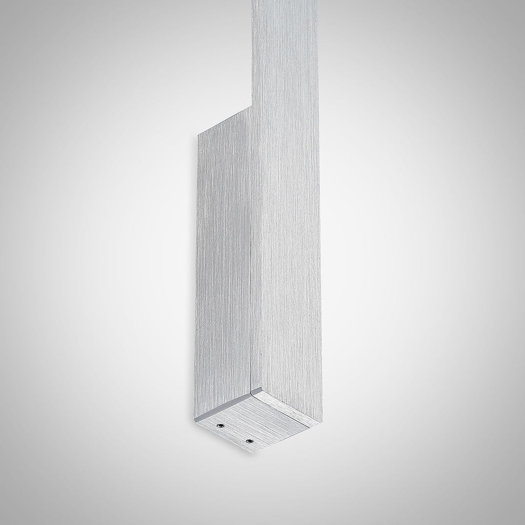 LED vegglampe Ivano aluminium børstet 43 cm nærbilde av LED-lys