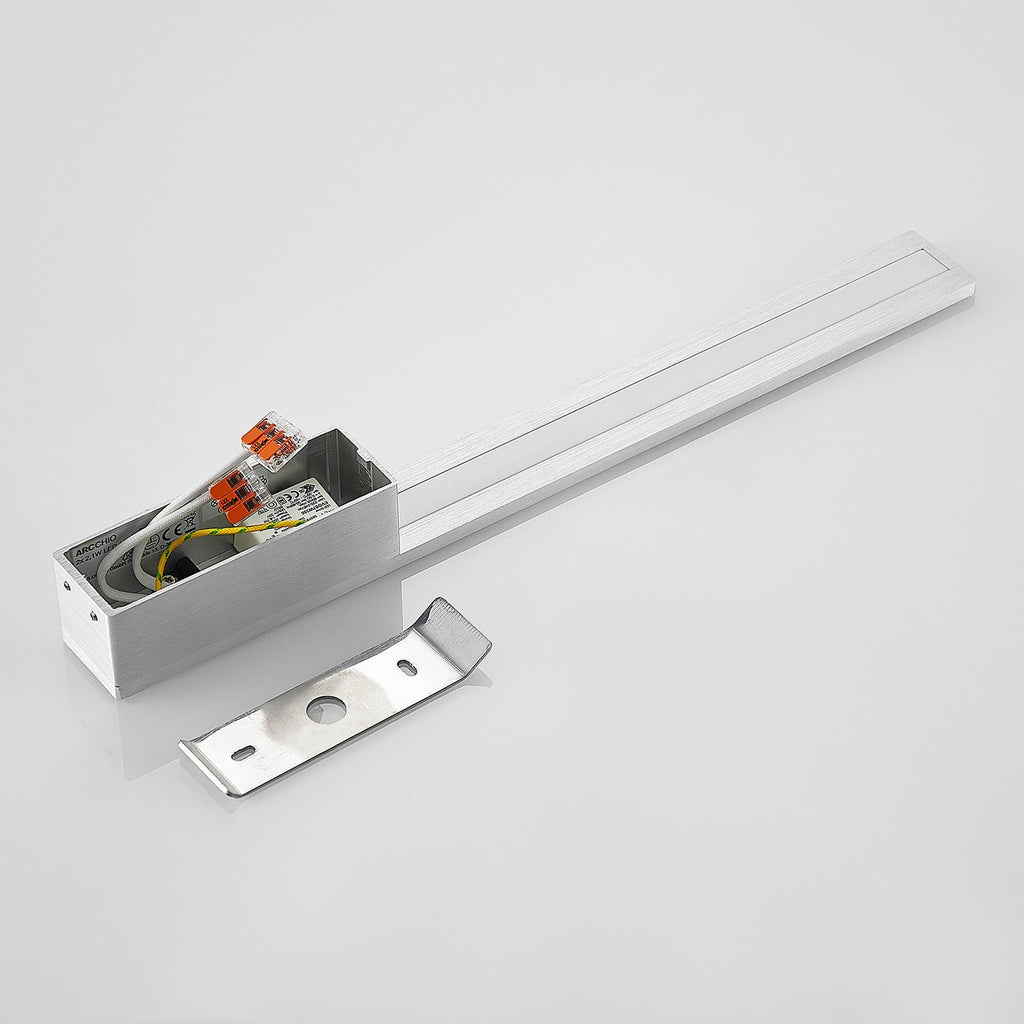 LED vegglampe Ivano aluminium børstet 43 cm nærbilde av materiale