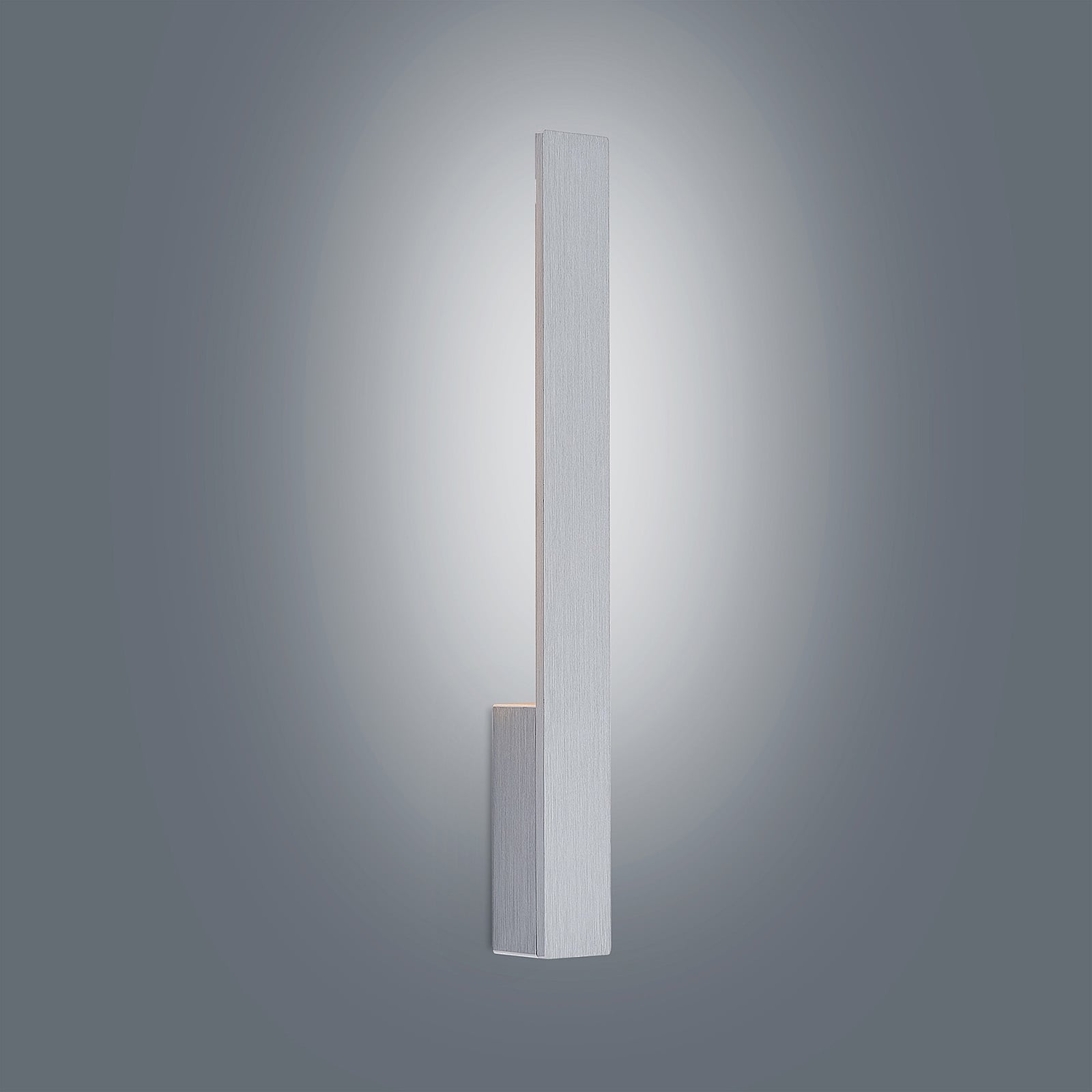 LED vegglampe Ivano aluminium børstet 43 cm sett fra topp