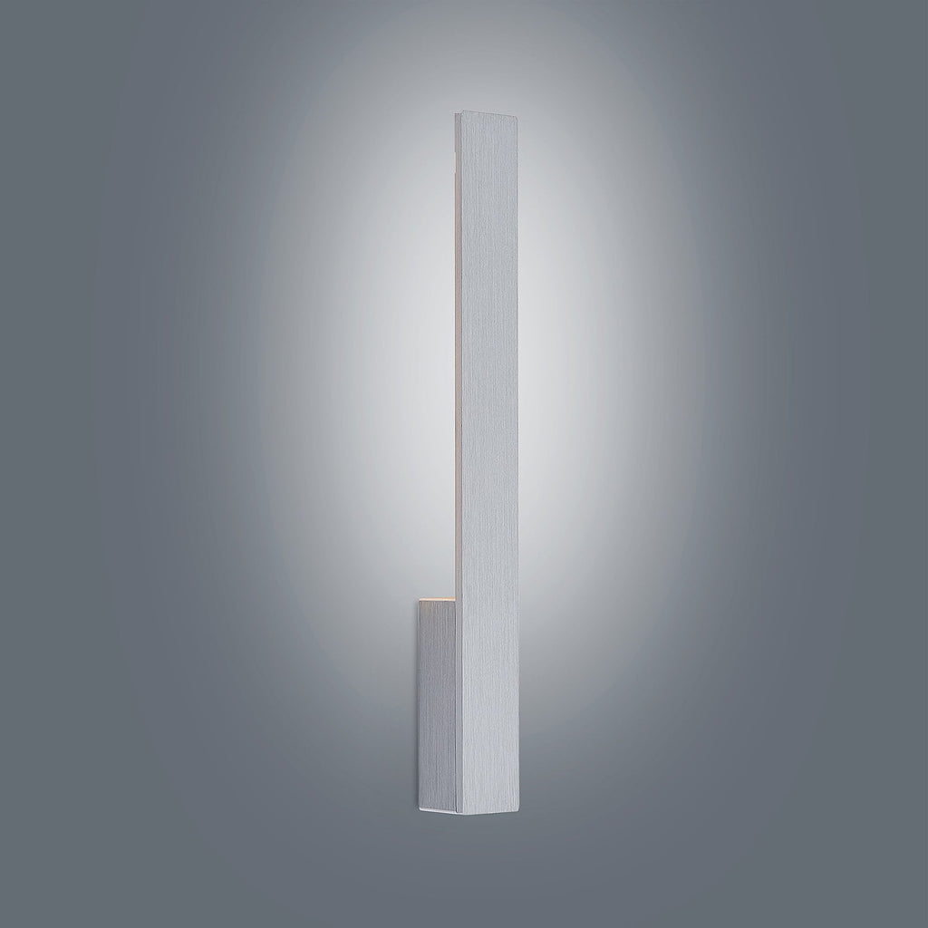 LED vegglampe Ivano aluminium børstet 43 cm sett fra topp