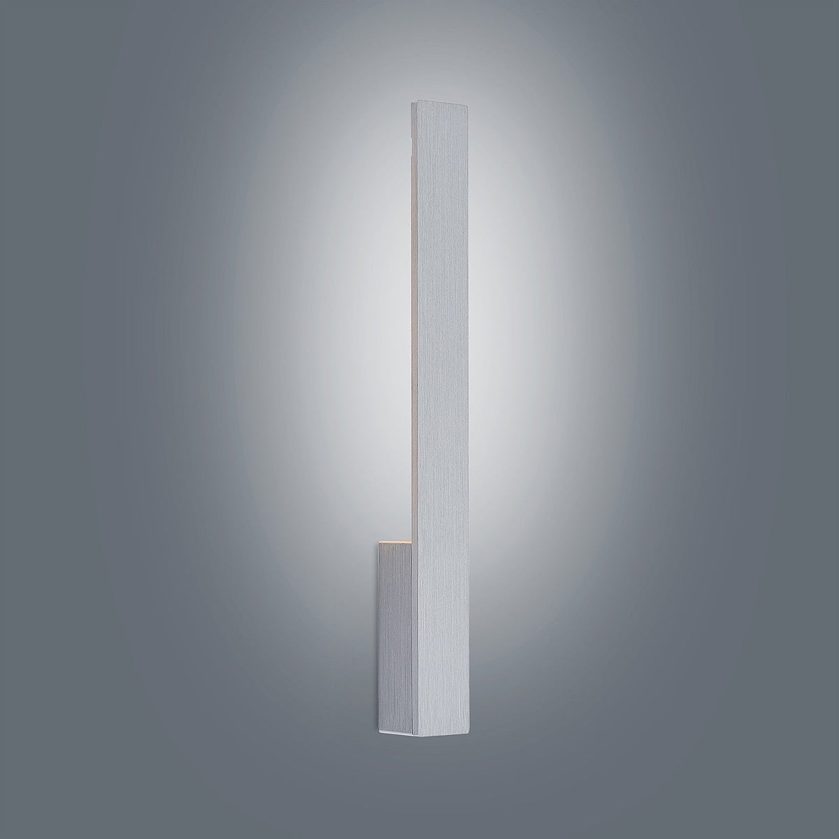 LED vegglampe Ivano aluminium børstet 43 cm sett fra topp