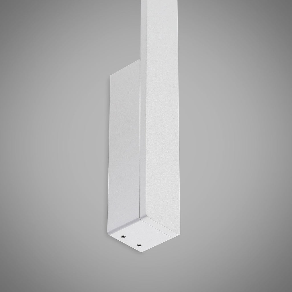 LED vegglampe Ivano hvit aluminium nærbilde av LED-lys