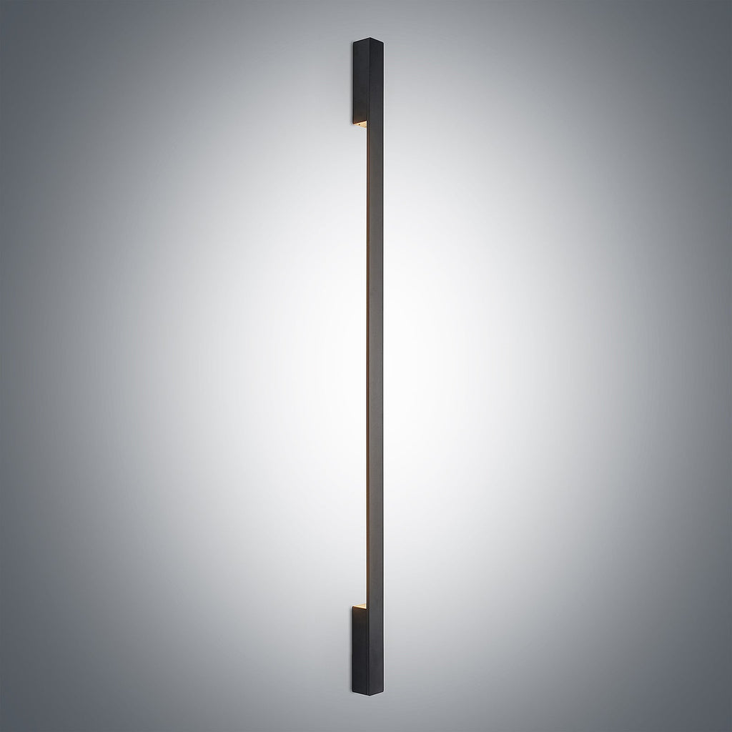 LED vegglampe Ivano svart aluminium 130 cm sideprofil