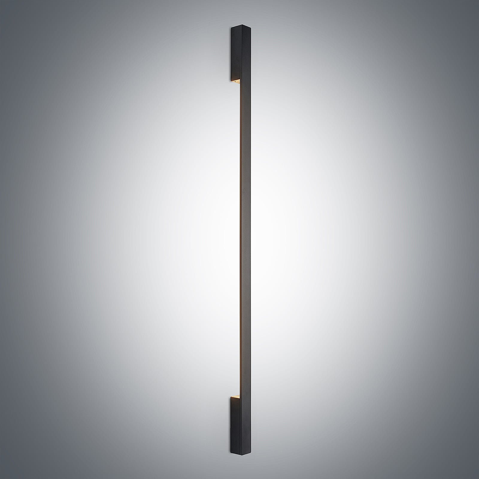 LED vegglampe Ivano svart aluminium 130 cm sideprofil