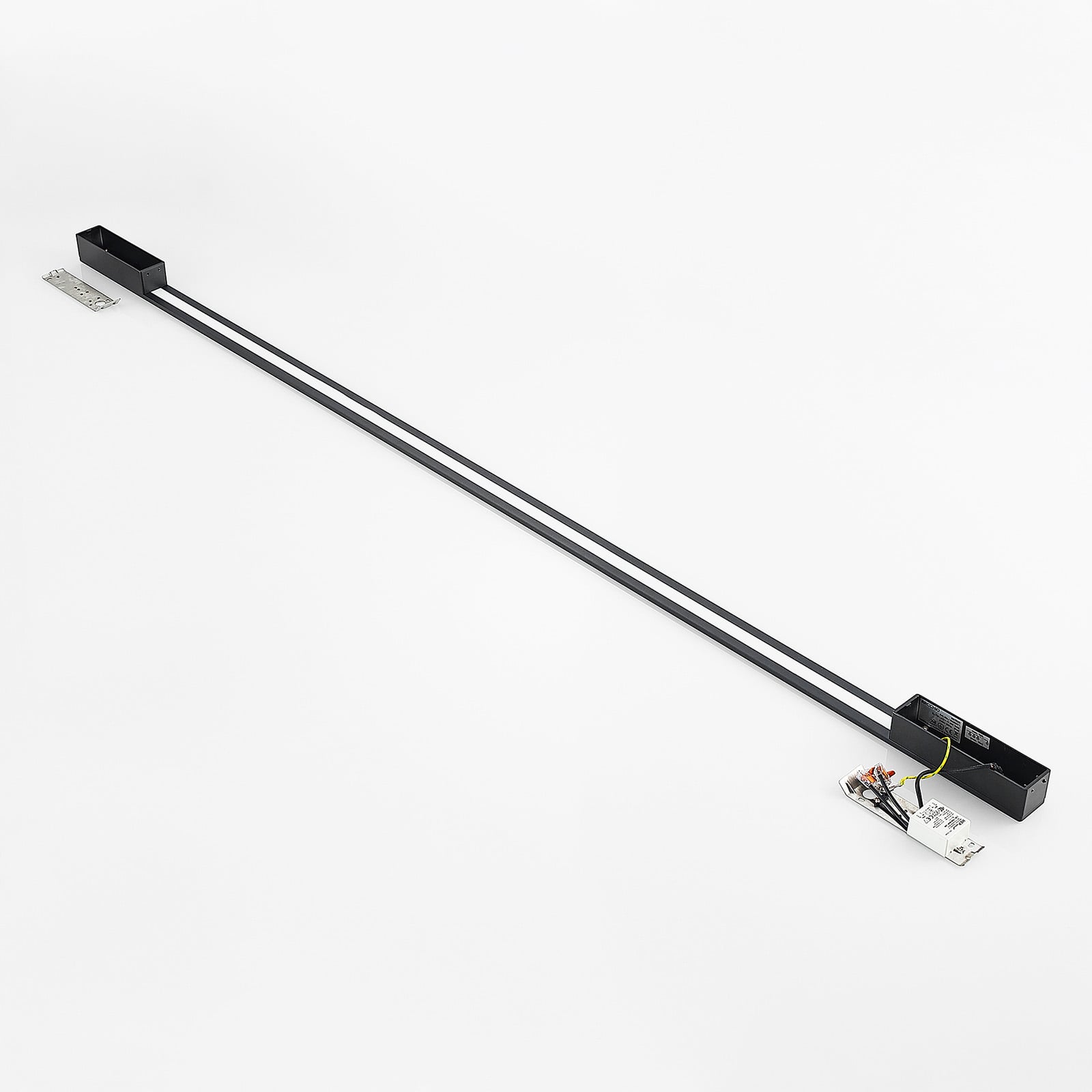 LED vegglampe Ivano svart aluminium 170 cm helhetsbilde