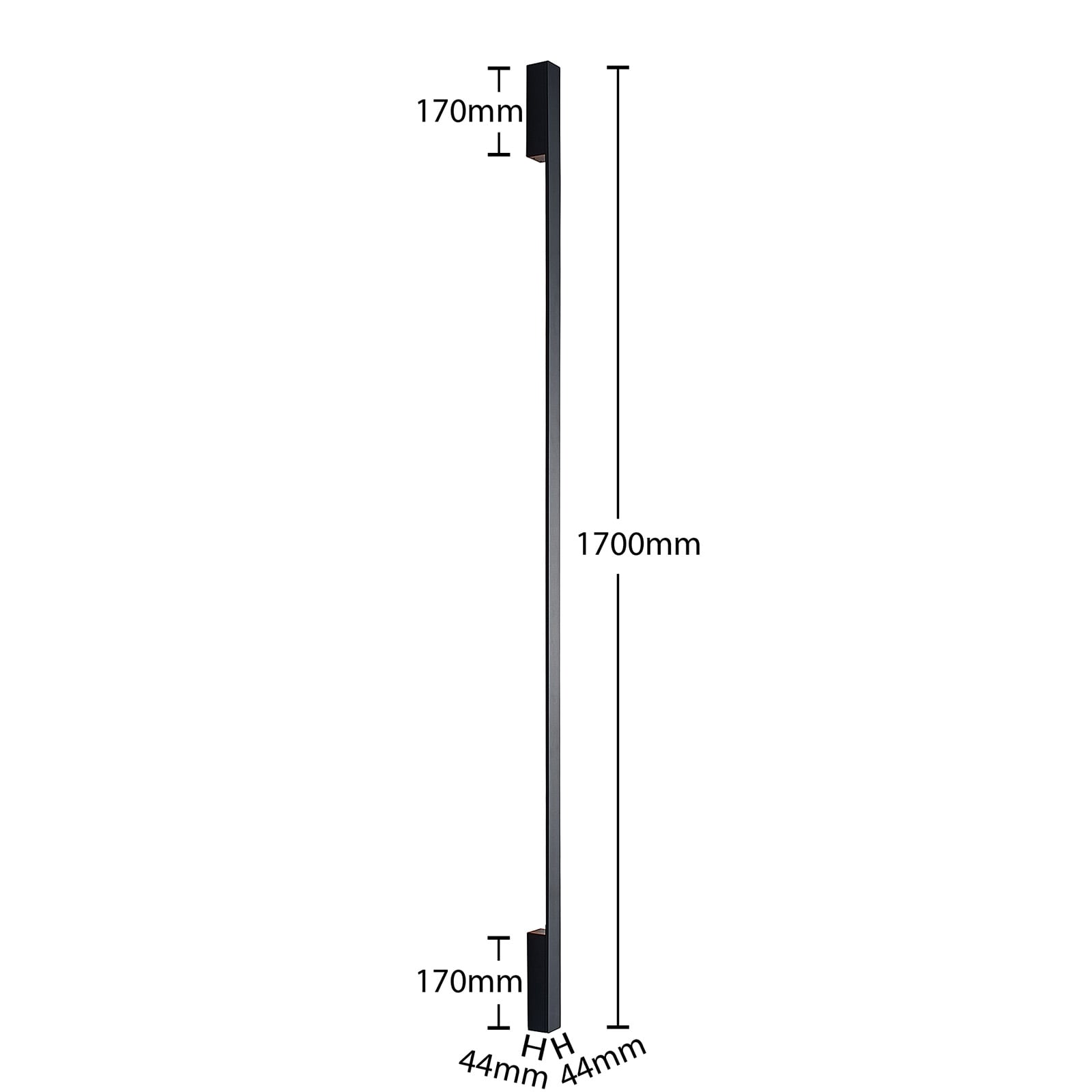 LED vegglampe Ivano svart aluminium 170 cm lys på vegg