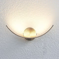 LED vegglampe Iven buet nikkel 34 cm forfra
