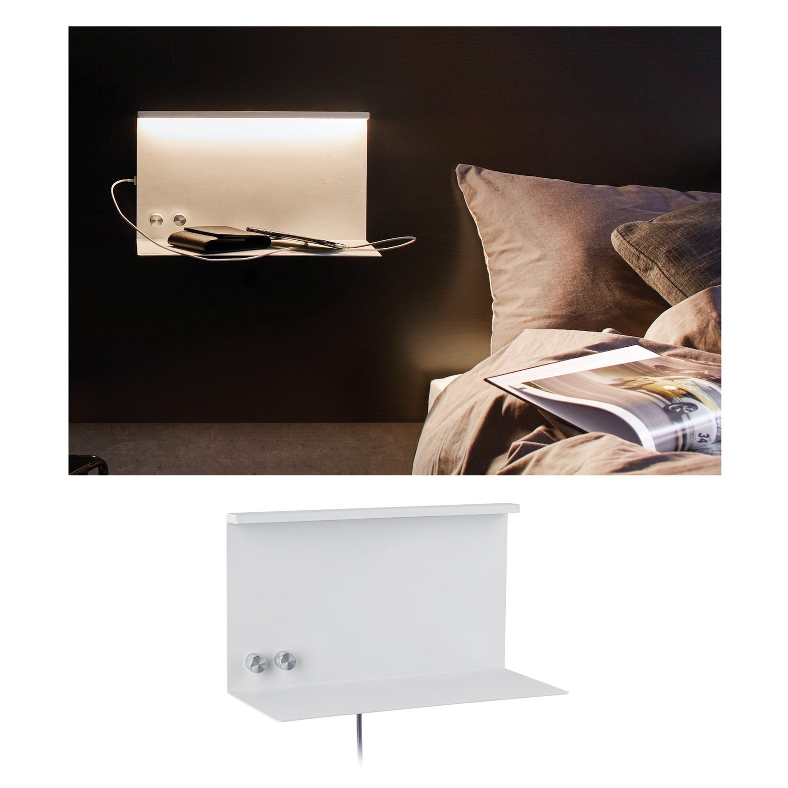 LED vegglampe Jarina dimmerbrytere i krom finish