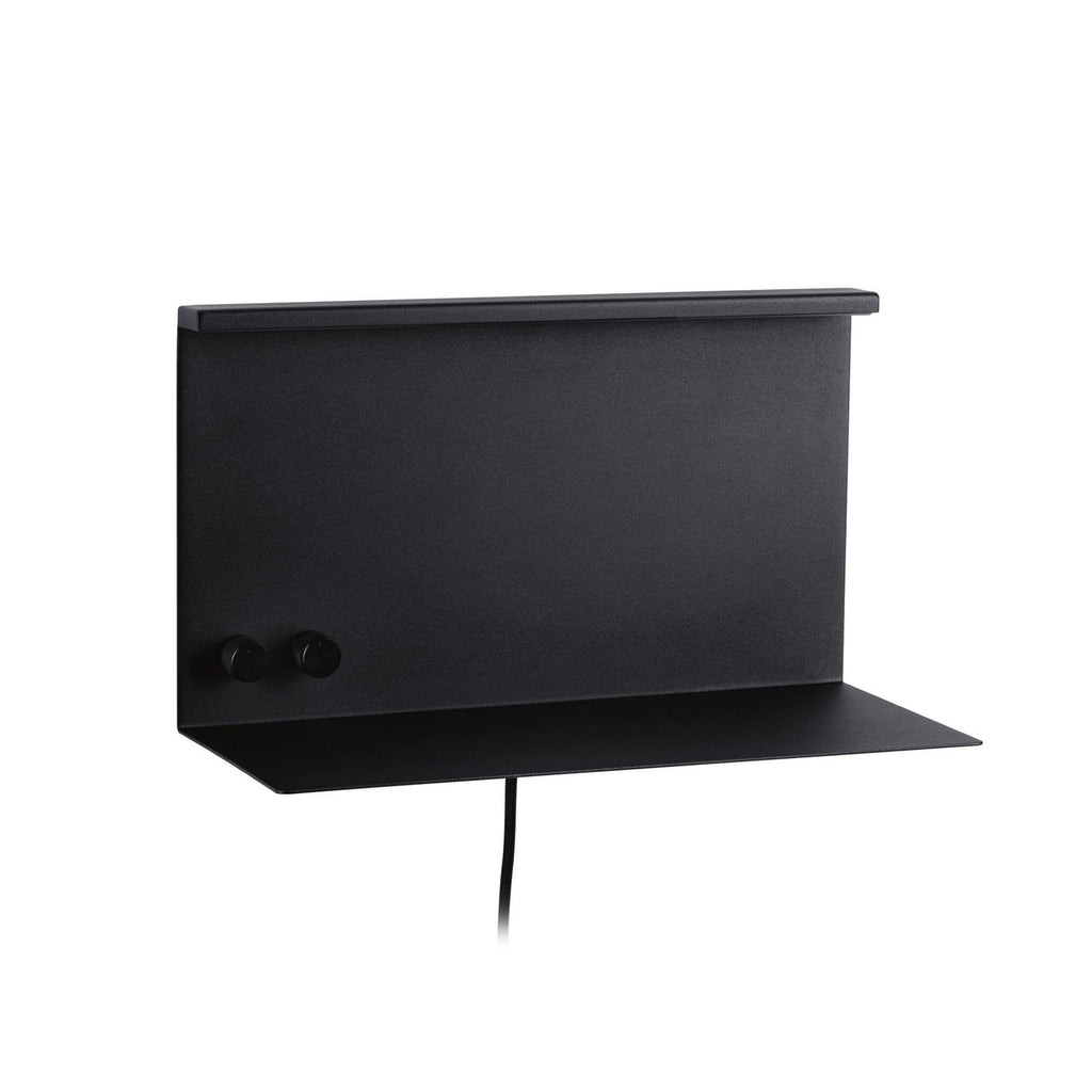 LED vegglampe Jarina svart matt 35 cm dimbar USB bakside