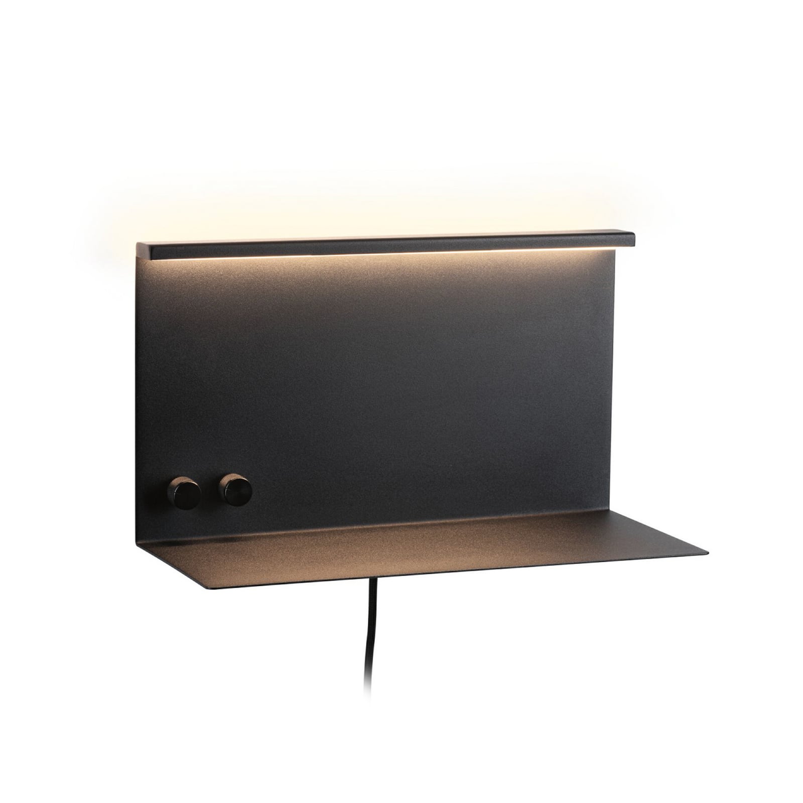 LED vegglampe Jarina svart matt 35 cm dimbar USB detalj