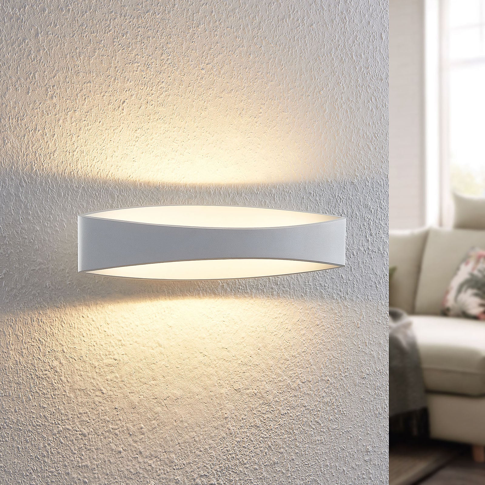 LED vegglampe Jelle opp og ned dimbar hvit front